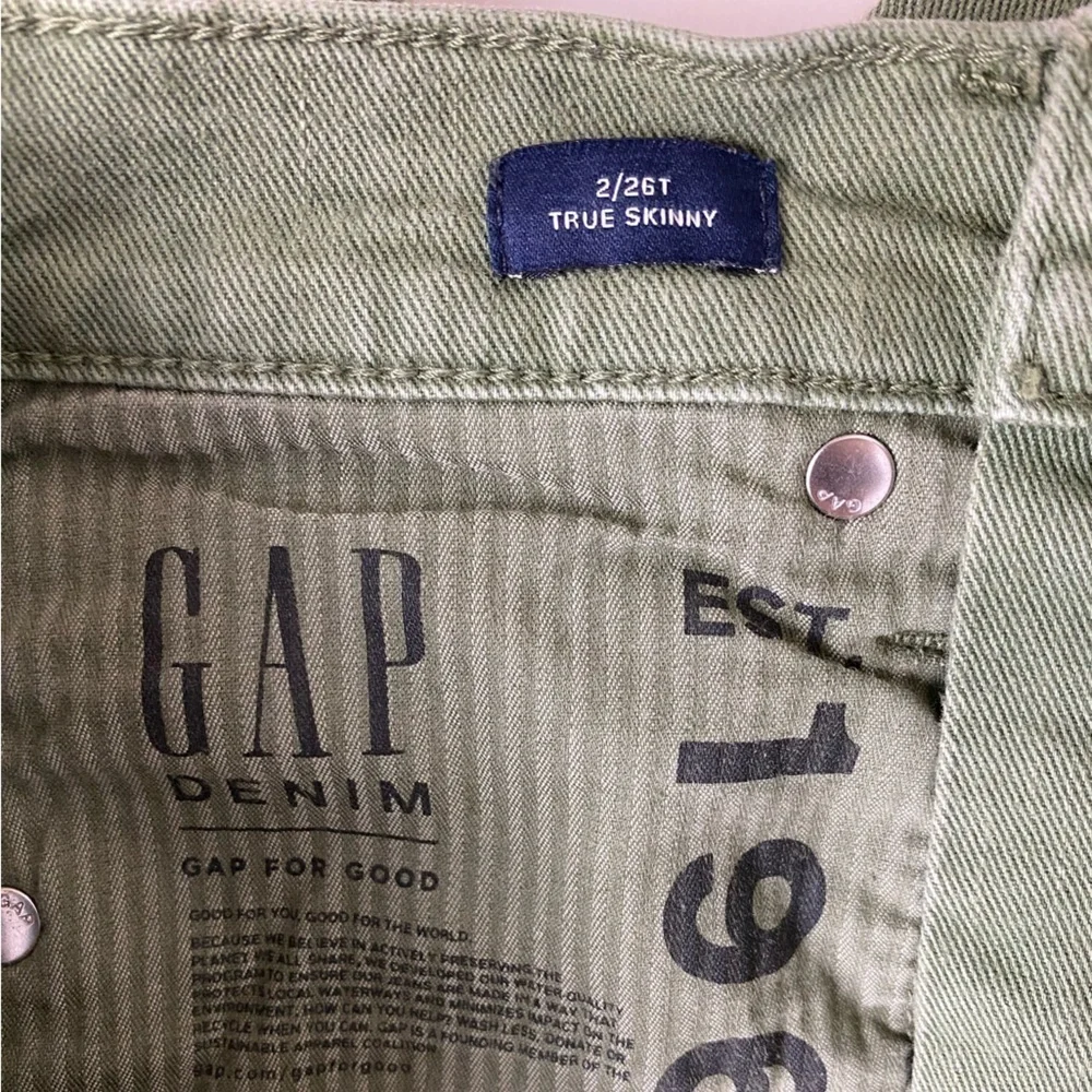 Gap Denim True Skinny Women Size 2/26 Tall Jeans, Olive Green Denim Skinny Jeans